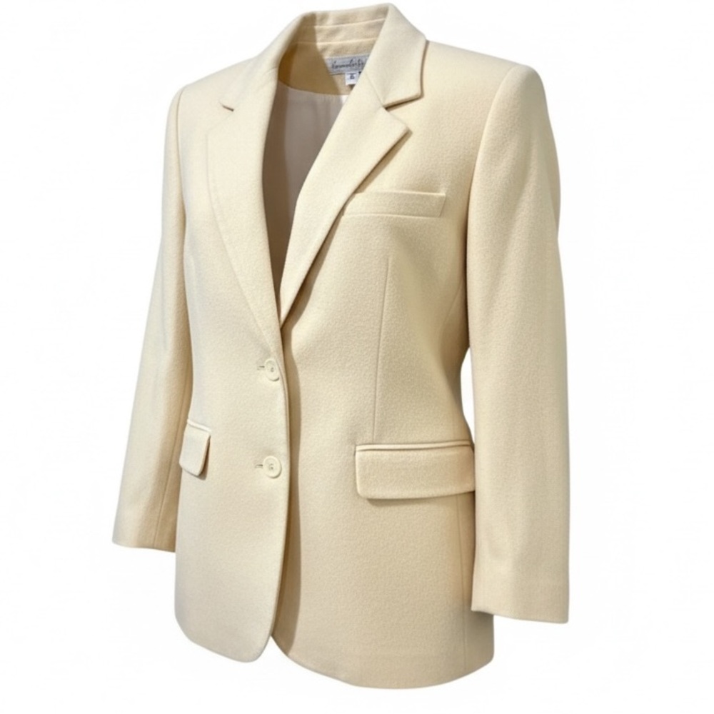 Samantha Taylor Cashmere Vintage Lapel Blazer w/ pockets Office Chic Academia